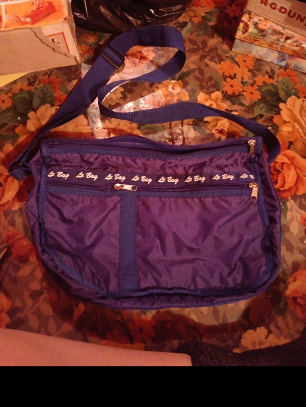 Le bag purse dark purple-blue color